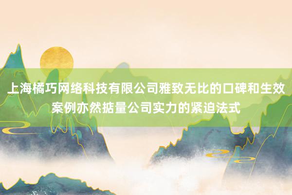 上海橘巧网络科技有限公司雅致无比的口碑和生效案例亦然掂量公司实力的紧迫法式