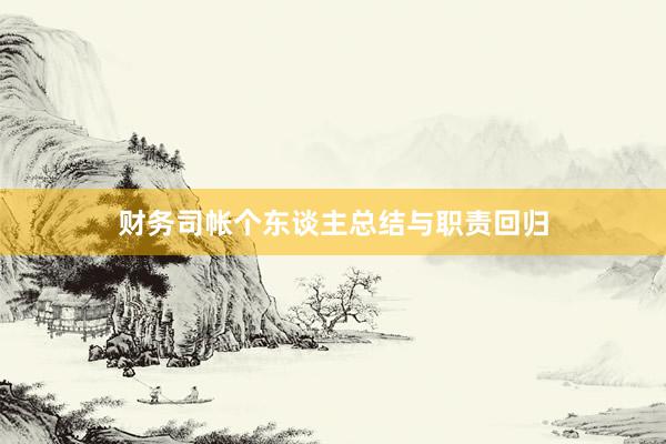 财务司帐个东谈主总结与职责回归